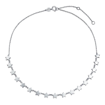 American Patriotic Celestial Rock Star Collar Necklace & Dangle Earrings Set