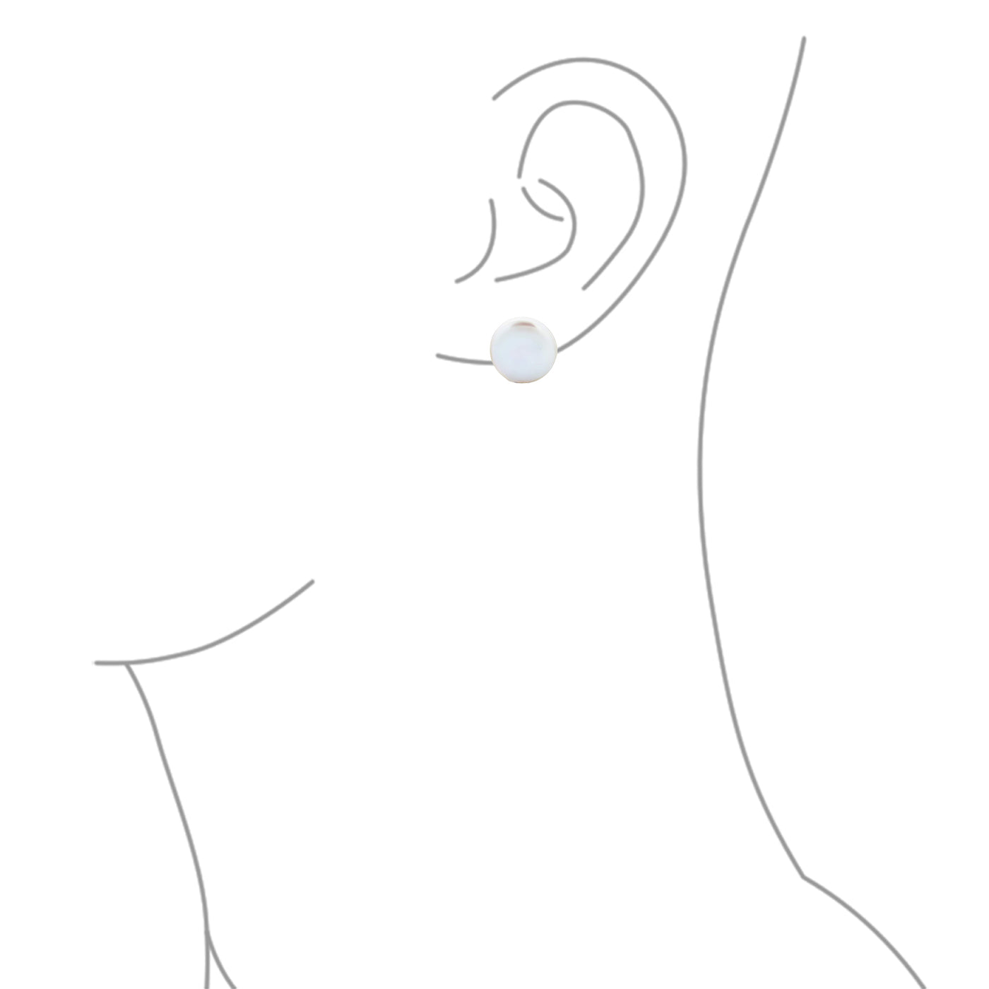 Biwa Coin Freshwater Pearl Clip On Earrings Ear Sterling Silver